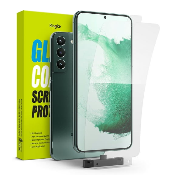 Ringke Glass Coated Screen Protector Compatible with Samsung Galaxy S22 Plus 5G, Transparent Anti-Scratch Premium Tempered Glass Film - Clear