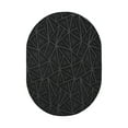 thumbnail image 1 of Furnish My Place Indoor Floor Rug - 6 ft. x 9 ft. Oval, Black, Geometrical Print, Customized Area Rug for Bedrooms, Hallways, Living Rooms, 1 of 6