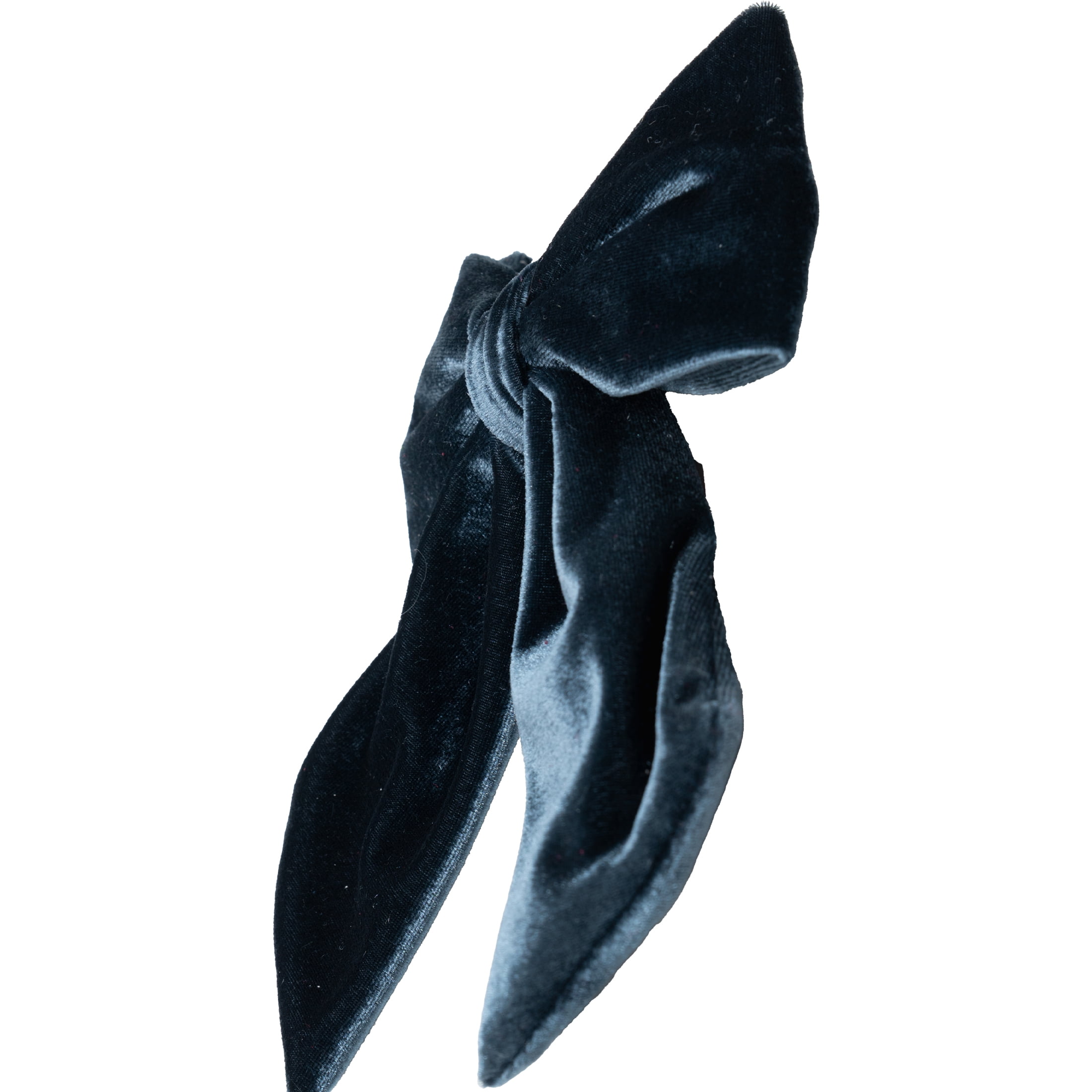 My Texas House Blue Velvet Decorative Christmas Bow, 9"