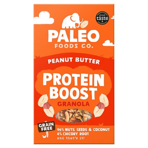 Paleo Foods Co Peanut Butter Protein Boost Grain Free Granola 285g, British Import (Pack of 3)