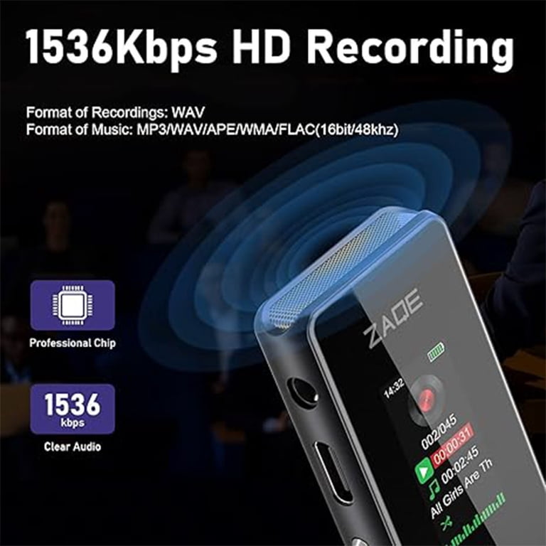 ZAQE A55 64GB Digital Voice Recorder, Noise Reduction, Voice