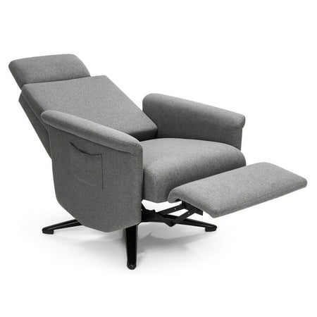 Costway Massage Recliner Chair with Remote Control and Adjustable Headrest - Gray