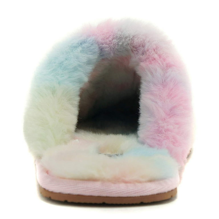 Soda Slide Shoes- Pink Faux Fur