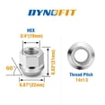 thumbnail image 2 of Tuercas Nuts Dynofit M14 x 1.5 de zinc, 24 unidades, 19 mm, hexagonales, 2 of 8