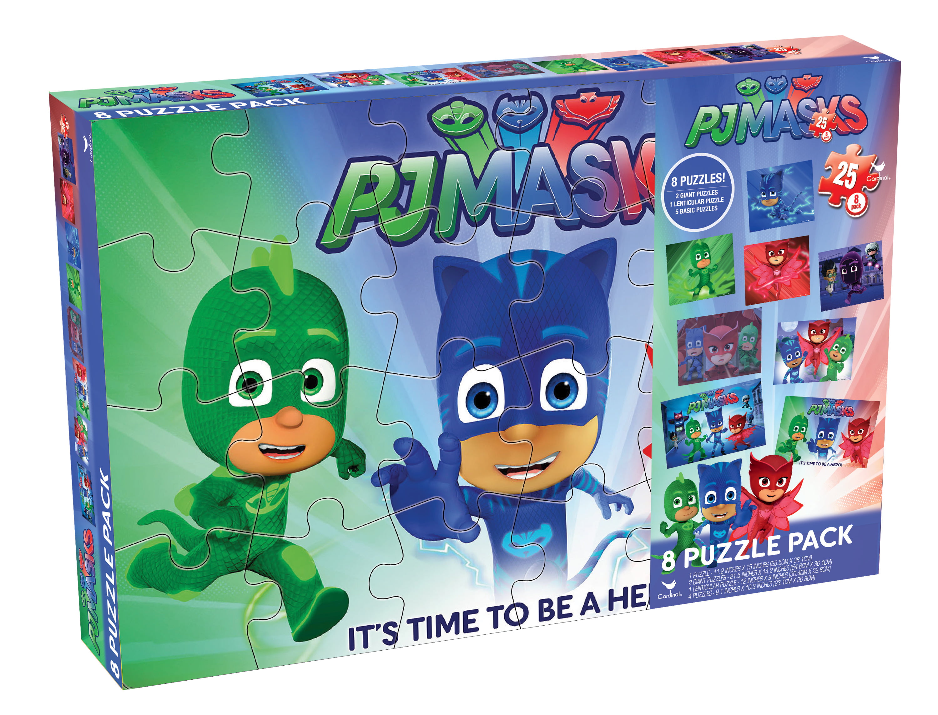 NEW PJMASKS 9 Piece Woodboard puzzle In Box/ Carrying Case with Handle 