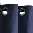 thumbnail image 2 of BNM Linen Pattern Blackout Curtains, Set of 2, 52" x 108", Navy Blue, 2 of 8