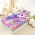 thumbnail image 4 of Erosebridal Watercolor Ink Graffiti Twin Sheet Sets,Cartoon Unicorn Colorful Flowers Bedding For Kids Girls 3-Piece, 4 of 6