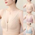 thumbnail image 5 of NIEWTR Seamless Front Closure Jelly Bras for Women No Underwire Full Coverage, Wide Fixed Straps, Push Up, Supportive, Back Smoothing, Comfort Post Surgery, T-Shirt Bras for Older Women(Pink,XL), 5 of 9
