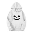 thumbnail image 2 of Halloween Womens Hoodies Spooky Devil Expression Printed Hooded Sweatshirts Casual Loose Fleece Jacket 2025 Fall Halloween Costume Long Sleeve Sweaters Pullover with Pocket, 2 of 4
