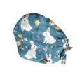 thumbnail image 3 of Easter Eggs Design Adjustable Scrub Cap for Women and Men Nurse Surgical Working Hat with Buttons and Tie Closure 2026 Blue, 3 of 4