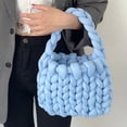thumbnail image 4 of Bolso tejido a mano para mujer, bolso de hombro de lana islandesa suave a la moda, regalo (azul) Tmvgtek Para Estrenar, 4 of 6