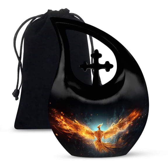 JAGSHASHI Phoenix Adult Male Urn - Urn For Ashes For Women - Urn For Ashes Adult Male - Urns For Adults Men - 10 Inch With Velvet Bag - Cremation Urn Adult Male - Cremation Urn Human Ashes