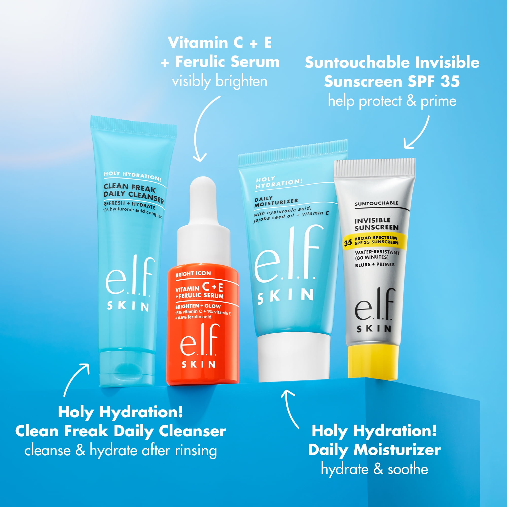 e.l.f. SKIN Wake the e.l.f. Up! Skincare Kit - 4pc