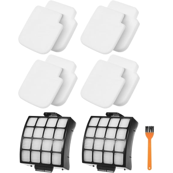 Replacement Filters for Shark Stratos AZ3002 AZ3000 AZ3000W DuoClean PowerFins Upright Vacuum Cleaner 2 Filters 4 Foam & Felt Filters 1 Cleaning Brush