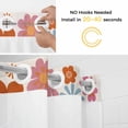 thumbnail image 2 of No Hook Shower Curtains with Snap-in Liner Set, Bohemia Floral Waterproof Hotel Style Bathroom Shower Curtain, Vintage Orange Pink Flowers Boho Style Beige Breathable Mesh Top Bath Curtains 48''x72'', 2 of 9