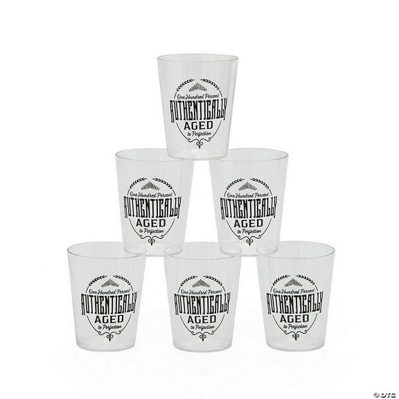 Bulk 50 Pieces Aged to Perfection Plastic Shot Glasses