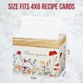 thumbnail image 4 of Caja para recetas SENSORY4U de madera con diseño de flores silvestres, tarjetas y separadores, 4 of 7