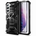 thumbnail image 5 of Nagebee Case for Samsung Galaxy S22 with Tempered Glass Screen Protector (Full Coverage), Full-Body Protective Shockproof [Military-Grade], Built in Kickstand, Heavy-Duty Durable Case (Black), 5 of 5