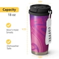 thumbnail image 4 of 18oz Travel Coffee Mug, 316 Stainless Steel Vacuum Insulated Tumbler with 2-in-1 Straw Lid & Strap, Liquid & Marble Print, 4 of 6