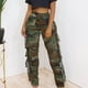 thumbnail image 2 of Pantalones Prolriy para mujer, pantalones cargo con borlas para mujer, pantalones ajustados de cintura alta, pantalones deportivos de camuflaje con bolsillo, pantalones de camuflaje para mujer L, 2 of 8