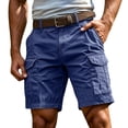 thumbnail image 3 of UDAUDU Mens Cargo Shorts 7 Inch Inseam with Pockets Cargo Knee Length Shorts Hiking Relaxed Fit Work Fishiing Chino Shorts Comfy Outdoors Shorts Navy M, 3 of 9