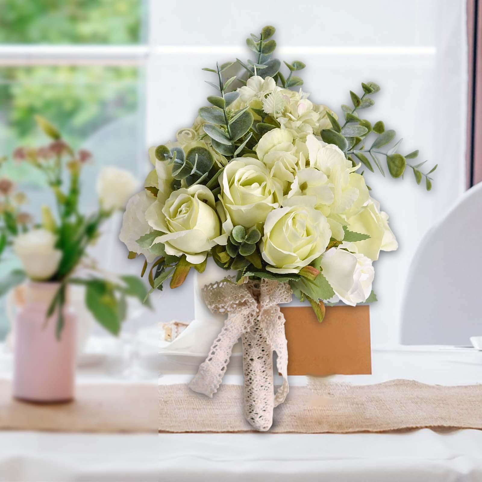 Natural Ivory And White Fake Flower Greenery Bouquet With Beads Perfect For  Home Decor, Weddings, And Vase Bouquets X0629 From Sts_017, $9.89