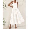 thumbnail image 2 of Vestido BTFBM para mujer con ojales de verano, midi, blanco, talla XL, 2 of 9