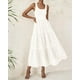 thumbnail image 2 of Vestido BTFBM para mujer con ojales de verano, midi, blanco, talla S, 2 of 9