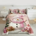 thumbnail image 2 of Manfei Cartoon Christmas Snowman Bedding Comforter Set,Merry Xmas Twin Comforter Sets,Pink Gold Green Bedding Set For Girl Boys Kids,Super Cozy Room Decor Reversible,2-Piece, 2 of 8