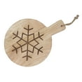thumbnail image 1 of 10" Mango Wood Round Snow Flake Etched Cheese Board, 1 of 1