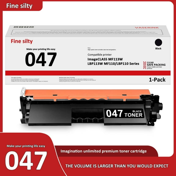 047 Toner Cartridge : CRG-047 Toner Replacement for Canon ImageCLASS MF113W LBP113W MF110/LBP110 Series Printer, 1 Black