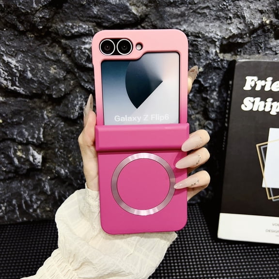 Allytechgroup for Samsung Galaxy Z Flip 7 FE/ Z Flip 6 Protective Case, Hard PC Back Cover Anti-Scratch Shock-Absorbent Anti-Fingerprint Non-Slip Wireless Charging Support for Women Girls, A