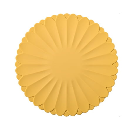 

Silicone Heat Insulation Meal Mat Lightweight Portable Mat for Home Office Table Yellow 30cm