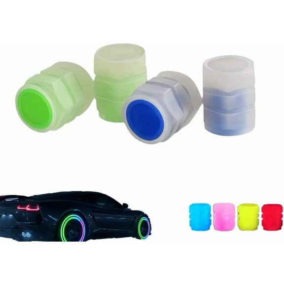Eligibleto 30PCS Glow-in-The-Dark Car Tire Valve Cap Set, Universal Luminous Anti-Dust Auto Tire Valve Stem Caps, Leak-Proof and Decorative Wheel Air Stem Covers for Car, Bike, Motorcycle