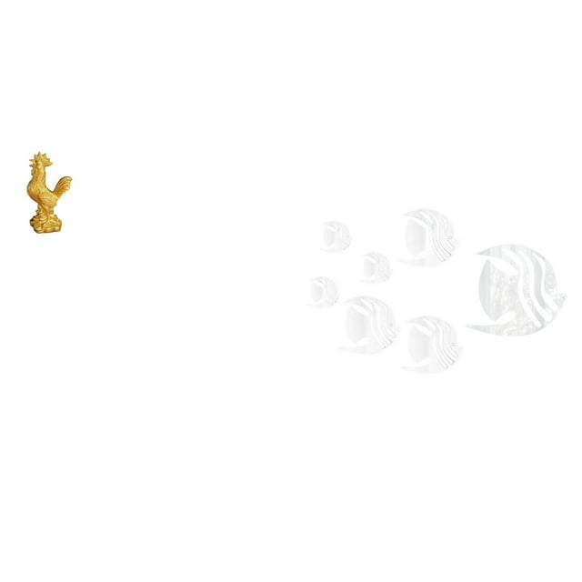 Escultura de pollo, figura de resina, de pared acrílico, pegatinas de pared de peces, adorno de espejo, decoración creativa adecuada para dor