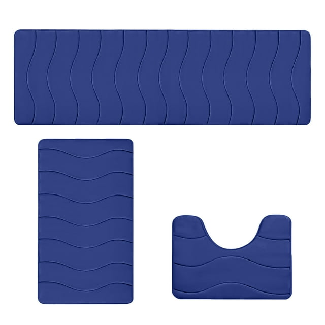 Bath Mats for Bathroomlarge Foam Bath Mat 3 Set Bathroom Rugs for 3 Pcs Toilet Mats Universal Soft Comfortable Water Absorption Non Slip Thick Machine Washable Easier to Dry