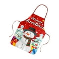 thumbnail image 2 of Meggemo Christmas Fabric Printed Santa Apron Kitchen Decor Restaurant Bar Party Accessory Holiday Season Cooking Craft Apron, 2 of 6