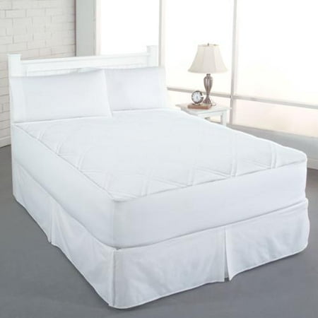 Double Mattress Topper - Rest Remedy Clean & Fresh Cotton Double Diamond Mattress Pad - White