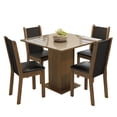 thumbnail image 1 of Juego de Comedor Madesa Tifani Mesa con Tablero de Vidrio 4 Sillas Marrón Crema Negro, 1 of 10