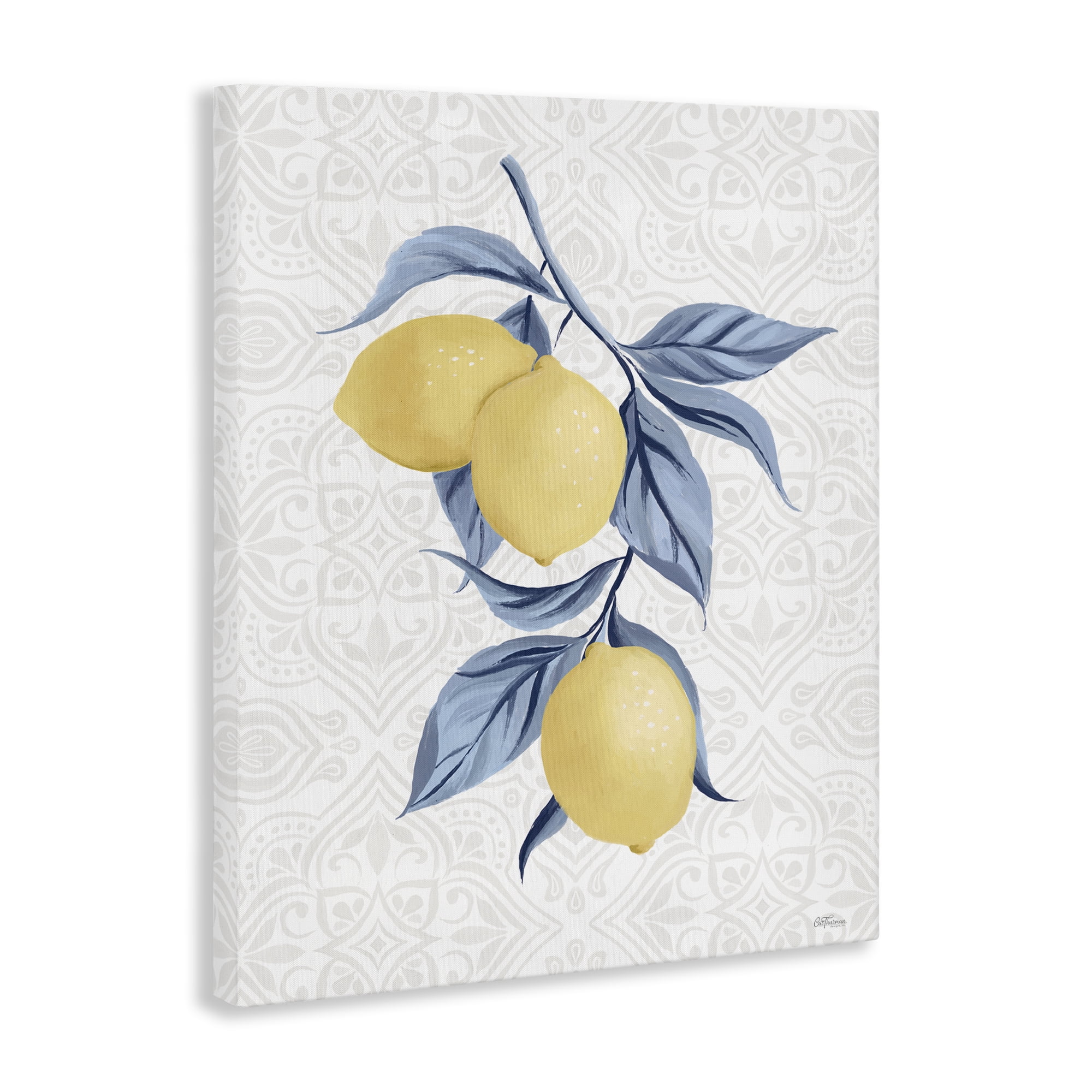 Stupell Industries Geometric Mosaic Lemons Food & Beverage Painting Wrapped Canvas Art Print Wall Art, 24 x 30