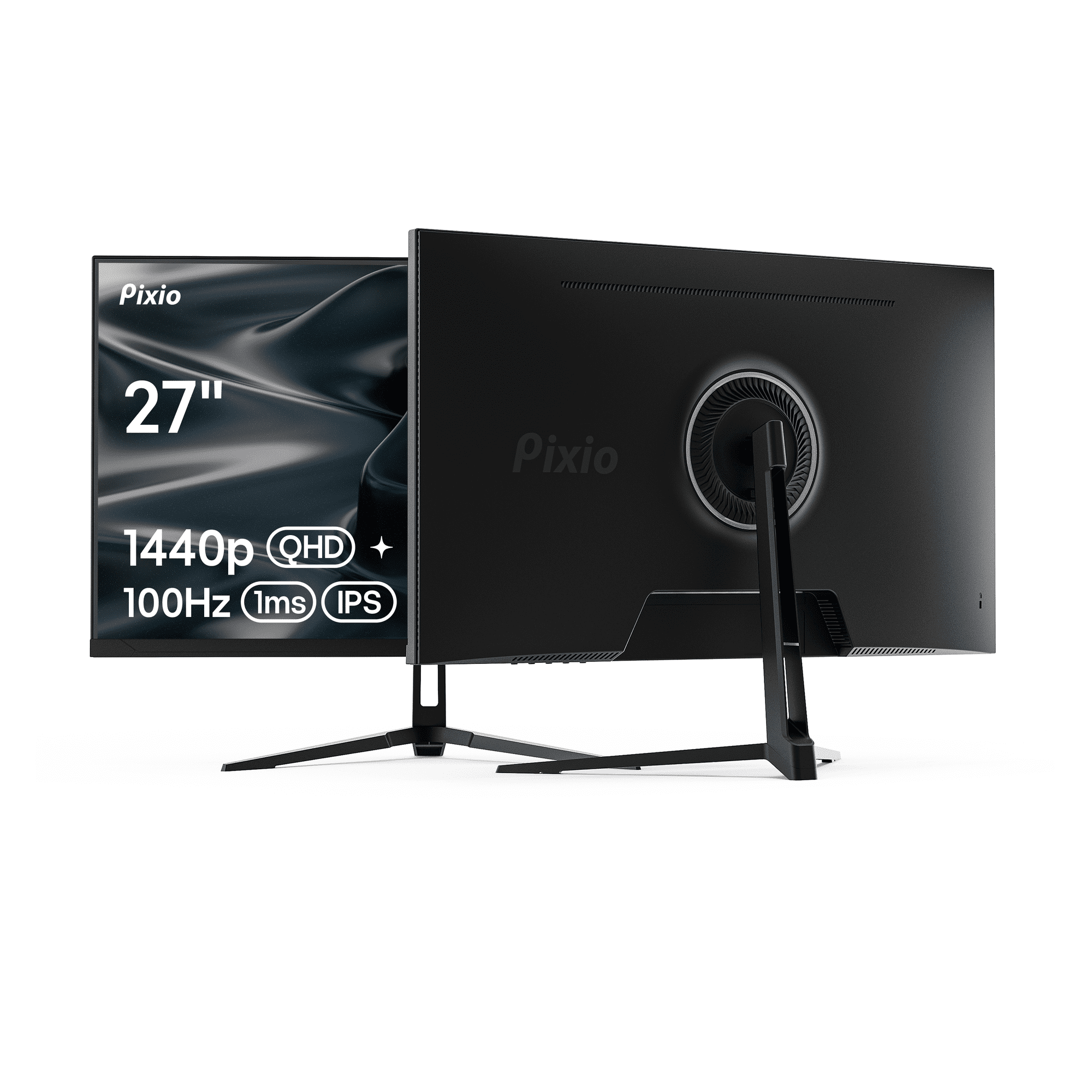 Pixio PX275 Wave 27 inch 100Hz Refresh Rate QHD 1440p Resolution IPS Panel 1ms MPRT Response Time Gaming Monitor with Adaptive Sync