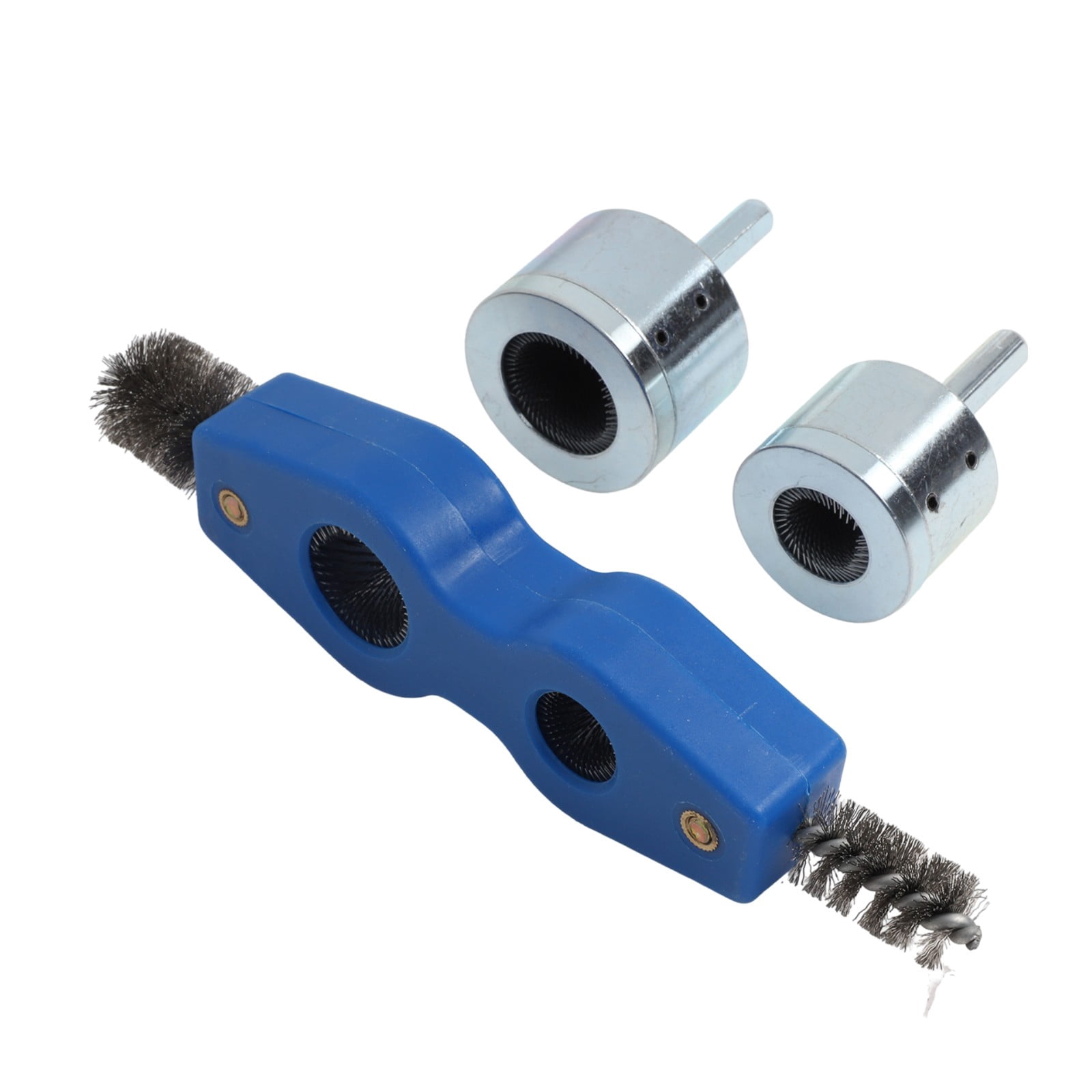 Wuweikeji Copper Pipe Cleaner with 4in1 Battery Brush Dual Head for Drill 15+22mm Plumbing Cleaning Metal Tube Battery Brush Accessories