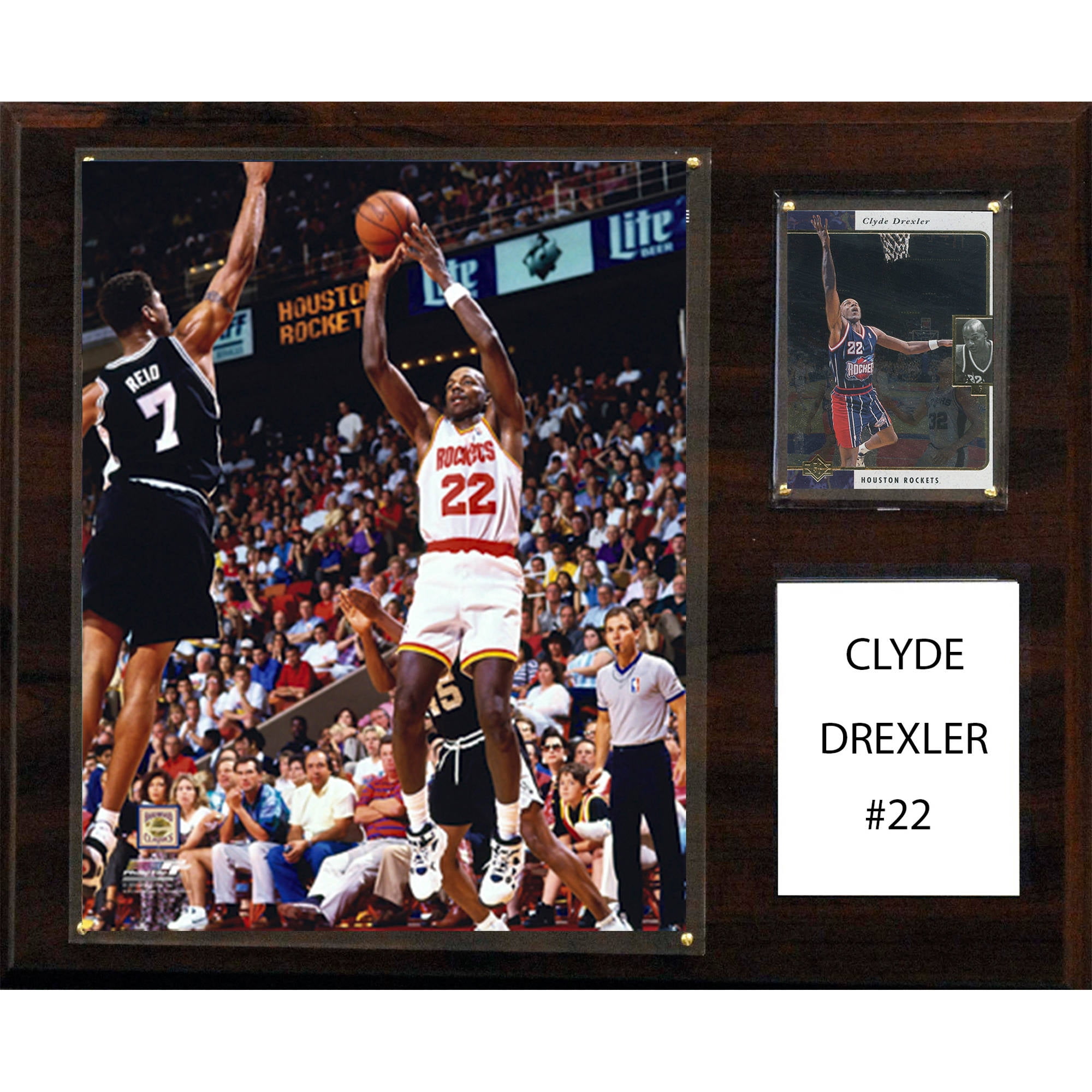 C&I Collectables NBA 12x15 Clyde Drexler Houston Rockets Player Plaque -  Walmart.com