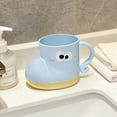 thumbnail image 4 of Hyknon Toothbrush Cup, Cute Cartoon Foot Unbreakable Reusable Bathroom Tumbler, Plastic Portable Toothbrush Holder Mouthwash Cup, Bathroom Organizer Cup for Bathroom Vanity Countertop Dorm, Blue, 4 of 6