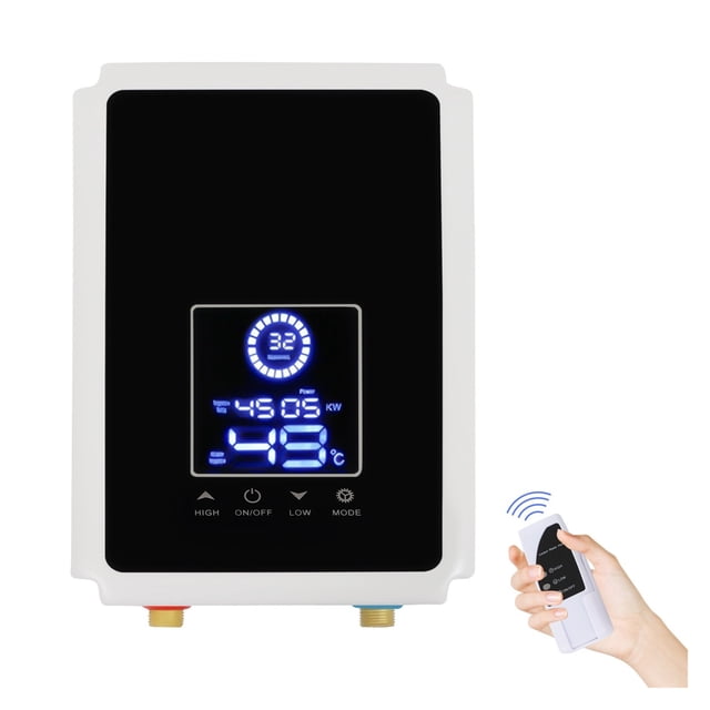 Electric Household Instant Tankless Water Heater For Bathroom Shower With Touchscreen & Remote Control ,Compact Design