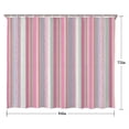 thumbnail image 5 of Pink and Green Striped Pattern Shower Curtain 84"x72" ,Bathroom Decorative Shower Curtains Set with 12 Hooks,Modern Waterproof Washable Shower Curtain, 5 of 6
