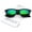 Black / Green Mirror Polarized, variant on Unisex Rubberized Frame Mirror Polarized Lens Square Horn Rimmed Sunglasses 55mm (Black / Red Mirror Polarized) - 55mm