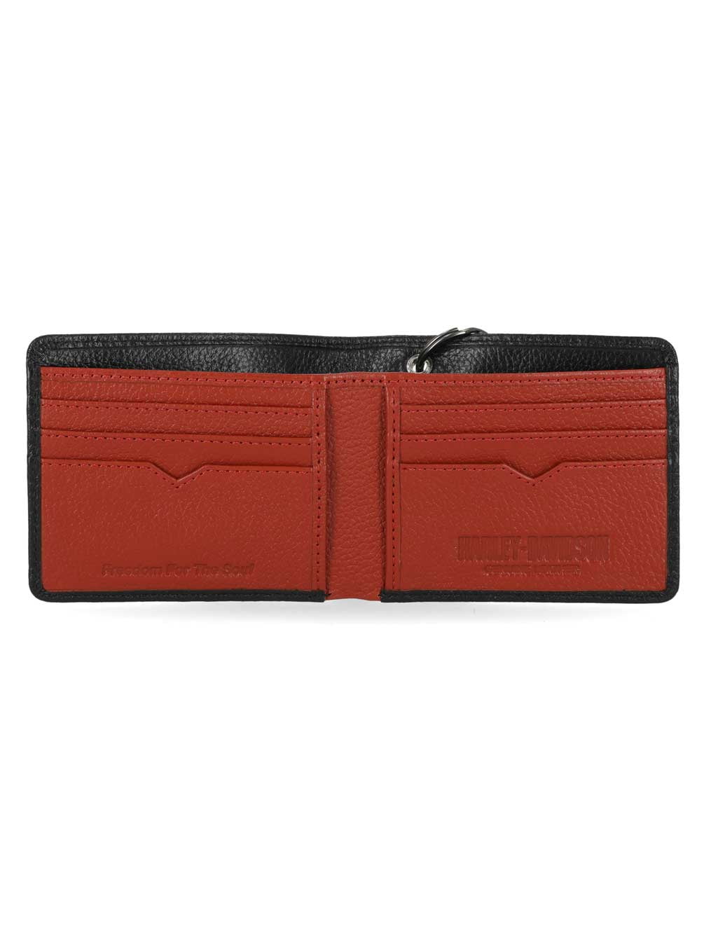Harley-Davidson Men's Bar & Shield Core Pebble Biker Chain Bi-Fold Wallet, Black, Harley Davidson