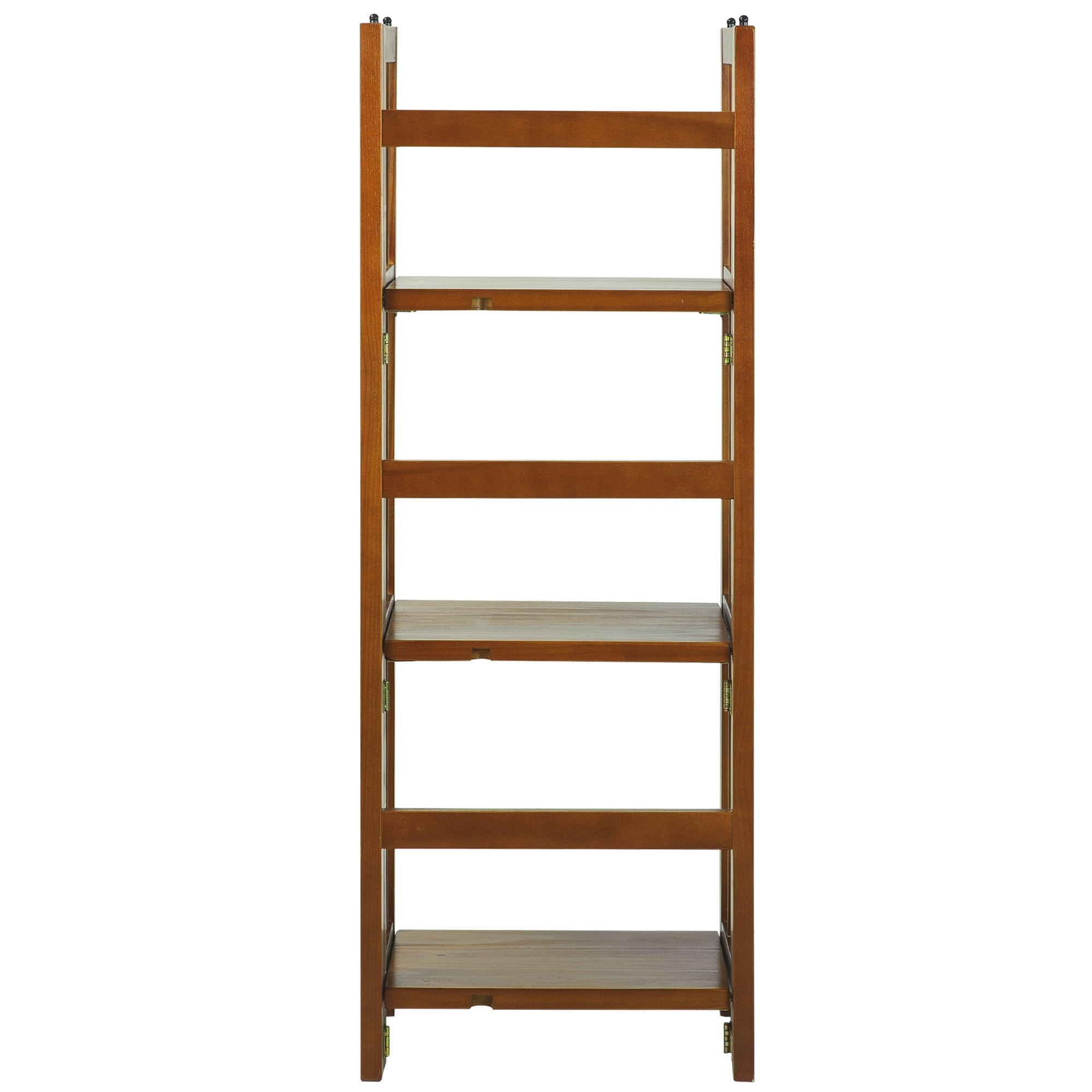 Casual Home 3 Shelf 14 Inch Folding Office Wood Furniture Bookcase, Honey Oak