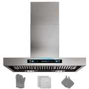 GIMSOL 36" Wall Mount Range Hood, 600 CFM, 4-Speed Gesture Control, Stainless Steel, Ducted